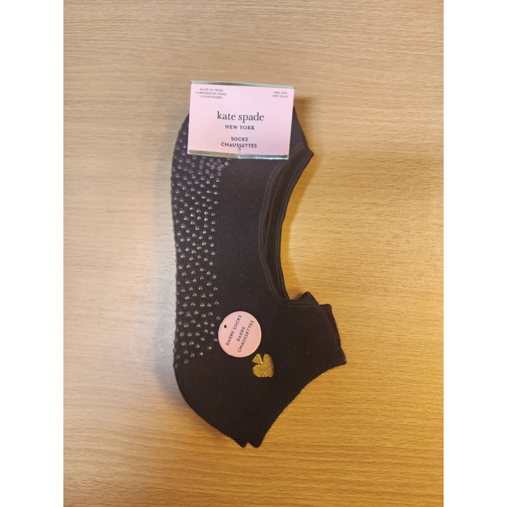 Kate Spade Women Black Barre Yoga Ballet Pilates Gym Socks - One Size - 2 Pairs - Picture 7 of 10